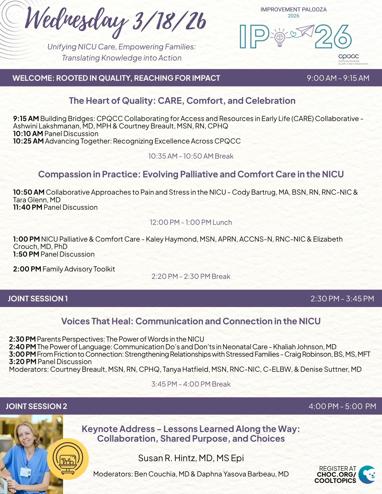 image of full schedule for IP26